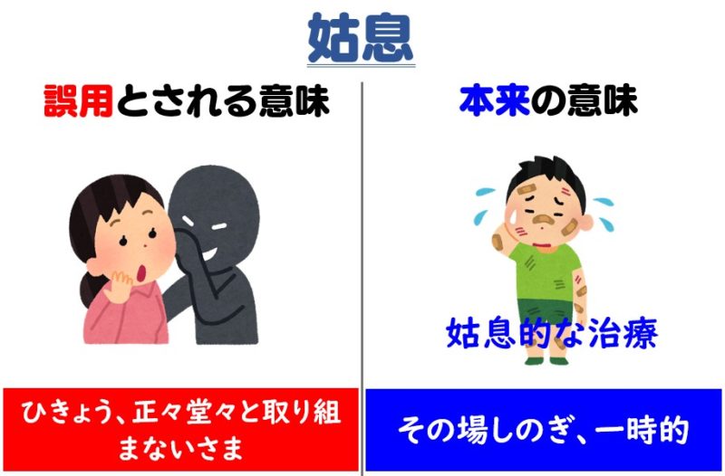 「姑息」の正しい意味と誤用について｜例文で使い方を解説 – 明日のネタ帳